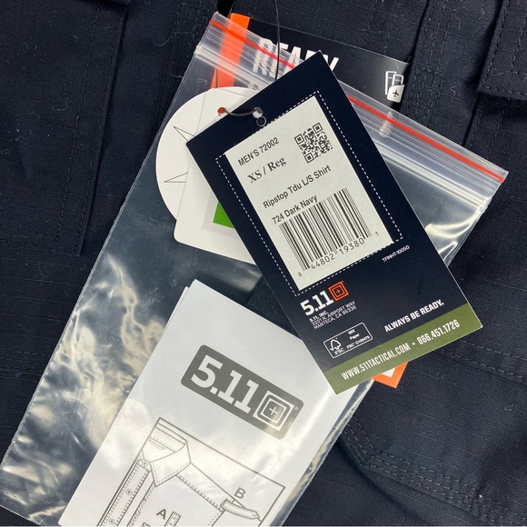 NWT 5.11 TACTICAL Ripstop TDU Long Sleeve Shirt Dark Navy XS - Picture 5 of 5